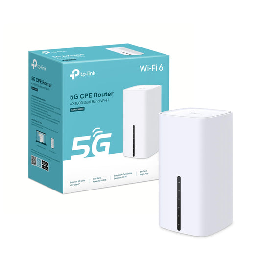 TP-Link Archer NX200 LTE WLAN maršrutētājs, 5G maršrutētājs SIM karte, AX1800 divjoslu WLAN 6, 3 x Gigabit porti, MU-MIMO, tīmekļa un lietotnes pārvaldība, pieslēdz un lieto