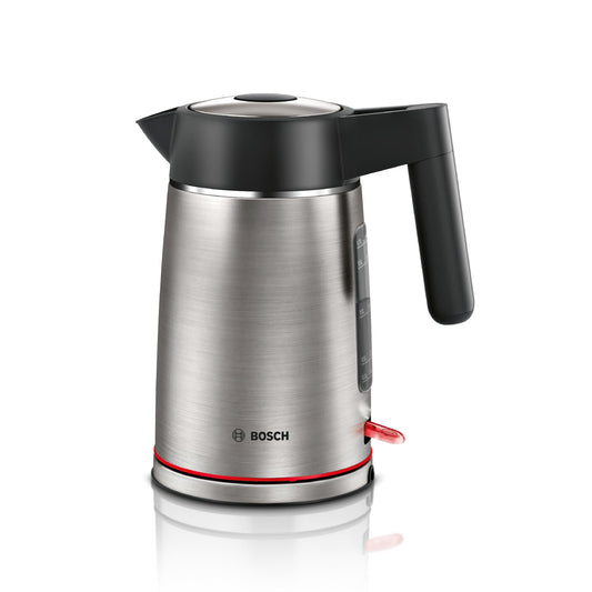 Bosch MyMoment TWK6M480 - 1.7L stainless steel kettle, automatic shut-off, boil-dry protection, removable limescale filter.