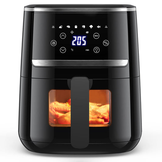 Karstā gaisa fritēšanas ierīce 4,5L - bez eļļas, LED skārienekrāns, 8 programmas, 1500W, regulējama temperatūra.
