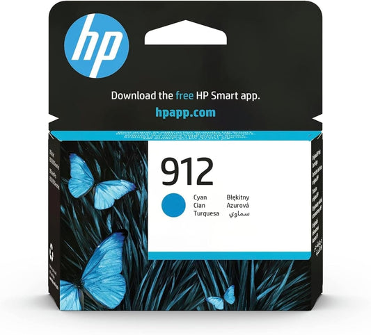 HP 912 Zila oriģinālā tintes kasetne - saderīga ar OfficeJet Pro 8010, 8020, augstas kvalitātes ciāna tintes.