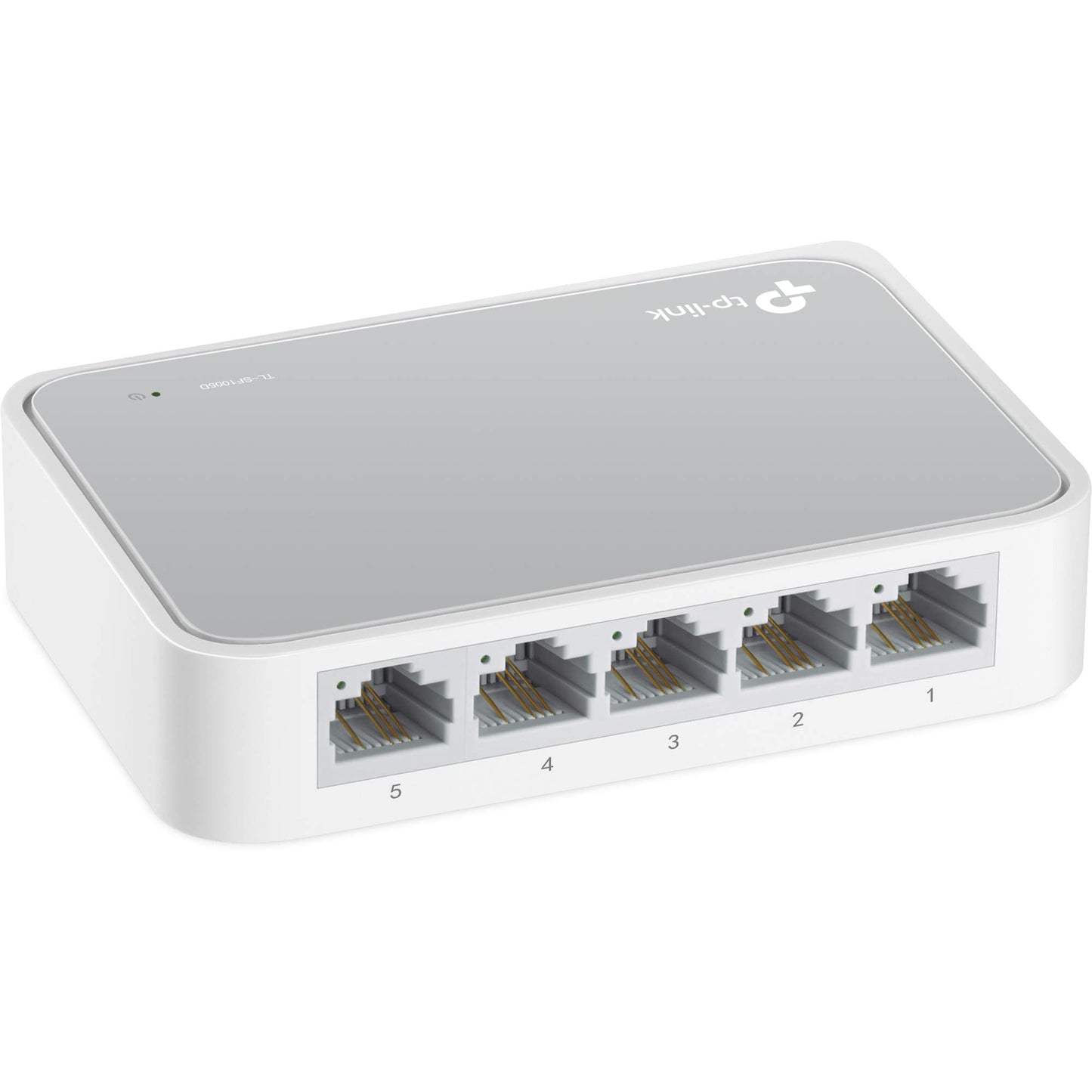 5 portu Fast Ethernet tīkla slēdzis TP-Link TL-SF1005D, 10/100Mbit/S, automātiska ātruma un dupleksa pielāgošana, Plug and Play, Auto-MDI/MDIX, bez ventilatora, balts