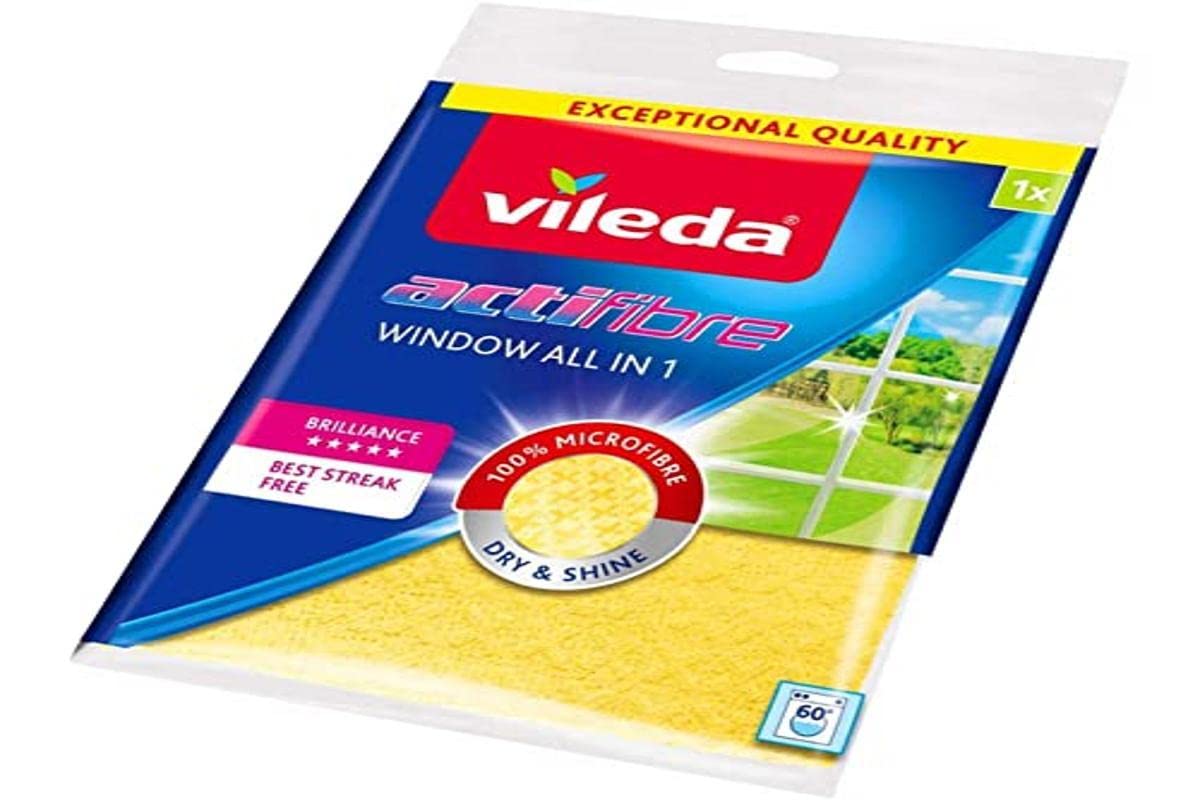 Vileda stikla tīrīšanas lupatiņa Actifibre, dzeltena