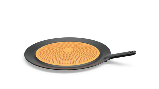 Fiskars šļakatu aizsargs - Ø 30 cm, plastmasa/silikons, funkcionāla forma, melns/oranžs, 1027305