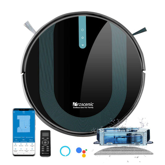 Proscenic 850T putekļsūcējs un grīdas mazgāšanas robots - 3000 Pa jauda, inteliģenta navigācija, 2-in-1 tvertne, Siri, Alexa, Google Home.