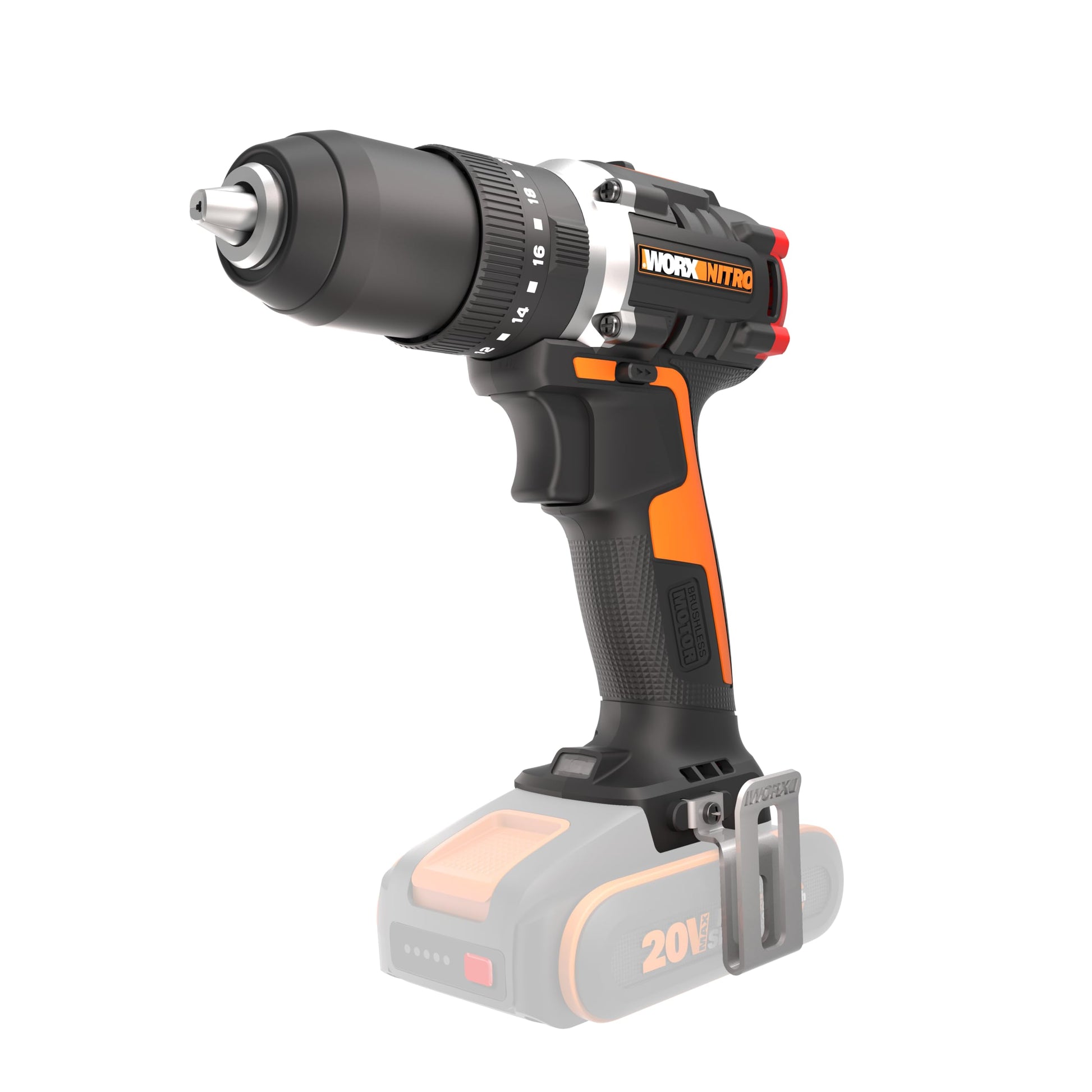 WORX Nitro WX355.9 Profi akumulatora triecienurbjmašīna – bezsuku motors, 55Nm, 33600 triecieni/min, viegla, LED gaisma