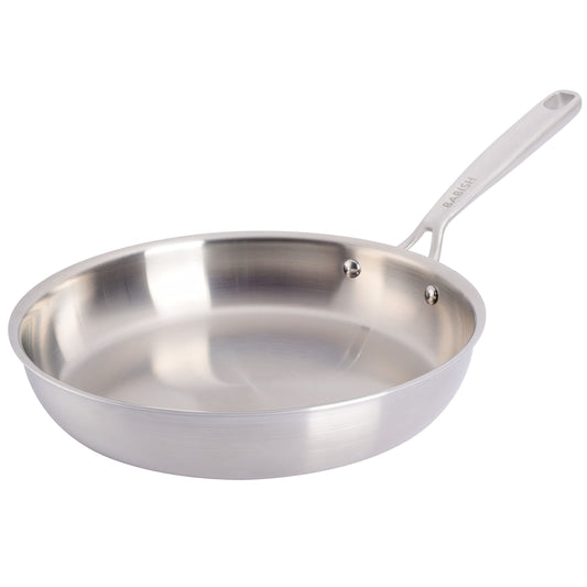 Babish trīsslāņu nerūsējošā tērauda panna, 25,4 cm - profesionāla kvalitāte, izturīga, vienmērīga siltuma izkliede.