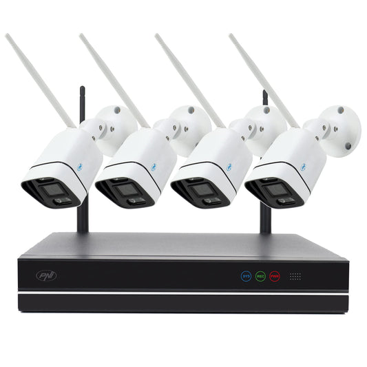 9. PNI House WiFi660 NVR 8 kanālu video uzraudzības komplekts un 4 bezvadu āra kameras 3MP, P2P, IP66
