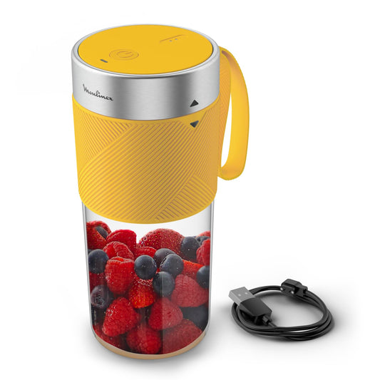 Moulinex Lightmix LM1C0210 - 300ml powerful portable rechargeable mixer in yellow