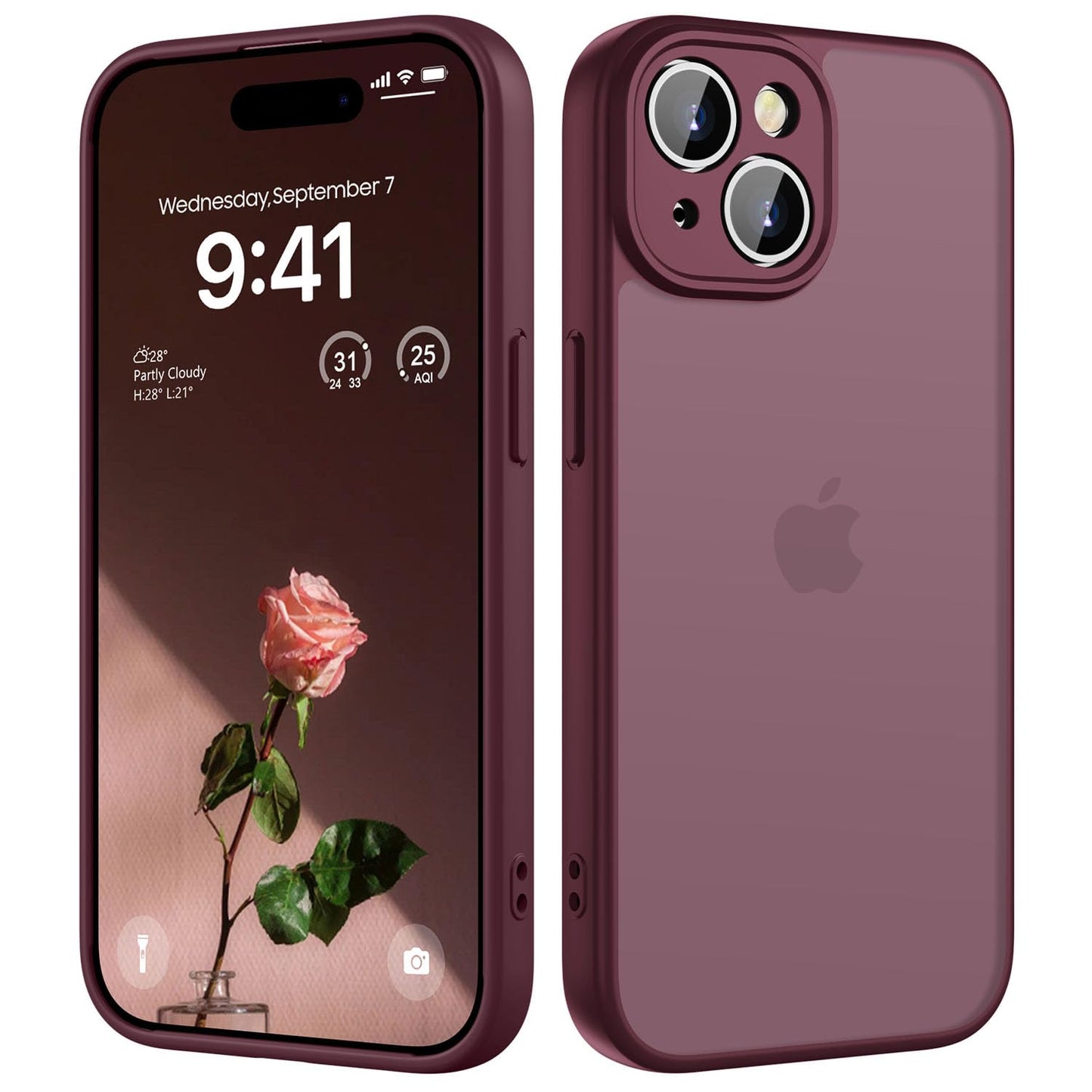 Maciņa iPhone 15 Hülle, tumši sarkans