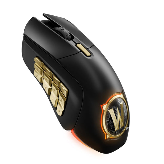 SteelSeries Aerox 9 Wireless - World of Warcraft edition - MMO gaming mouse with 18 programmable buttons, lightweight, Bluetooth/2.4 GHz.