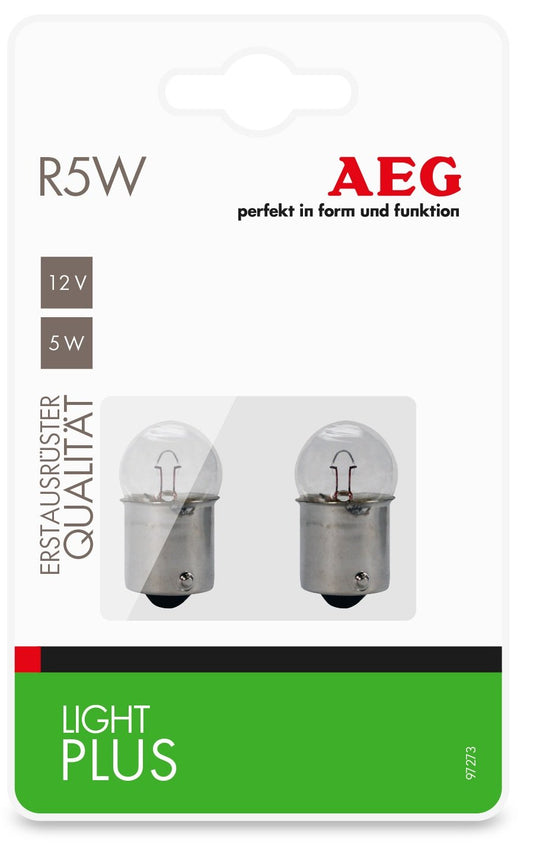 AEG Automotive 97273 Spuldze Light Plus R5W, 2 gab. komplekts