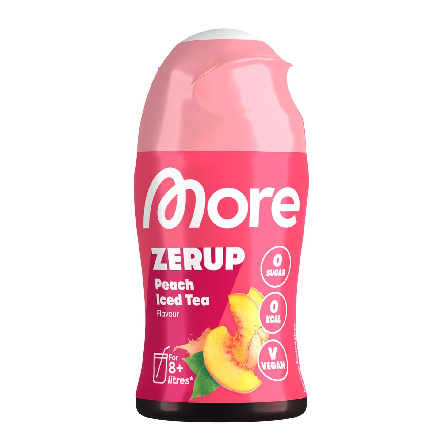 Bez cukura dzēriens koncentrāts MORE Zerup, Peach Iced Tea, 65 ml, līdz 8 l gatavā dzēriena