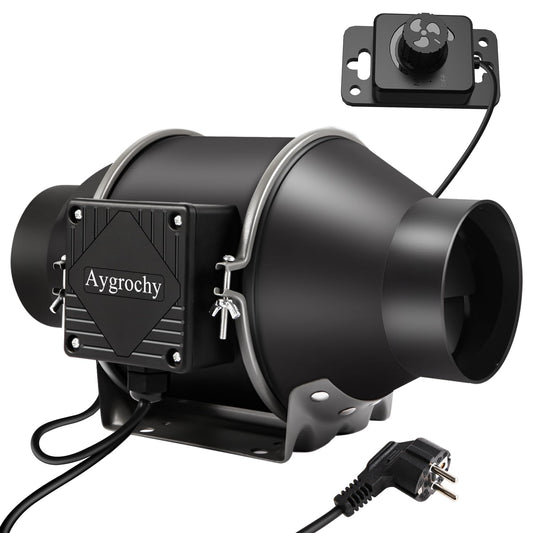 Aygrochy 100mm cauruļventilators, kluss ventilators audzēšanas teltij un garāžai
