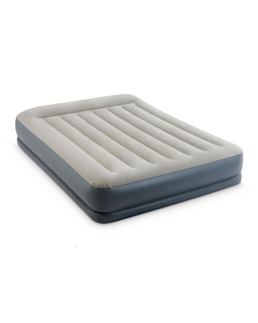 Gaisa matracis INTEX DuraBeam Mid-Rise 2 personām ar galvas spilvenu (152x203x30 cm) maks. 272 KG – ar integrētu elektrisko sūkni – viesu gulta, piepūšama gulta, kempinga matracis ar Fiber-Tech (64118ND)