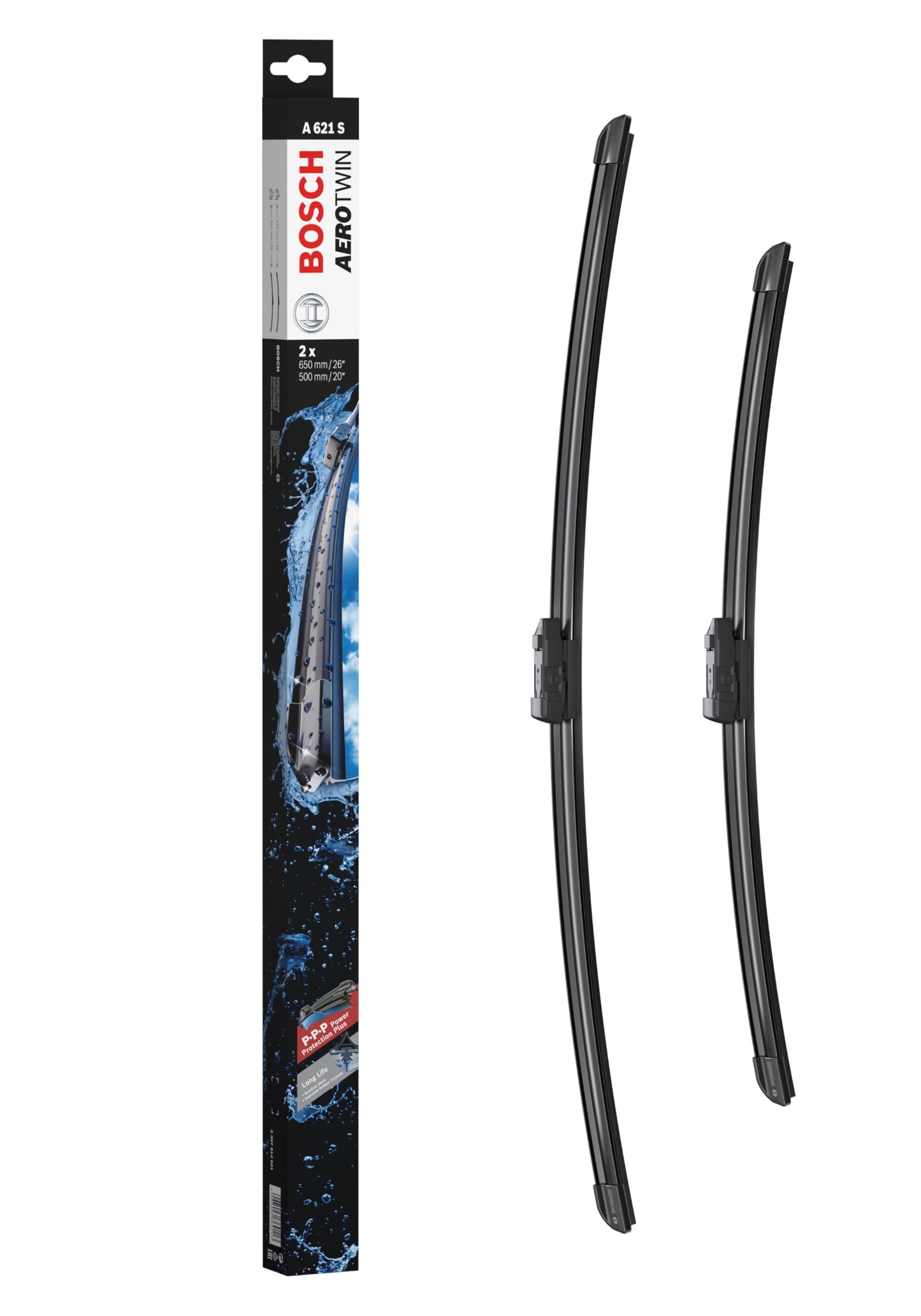 Vējstikla tīrītāji Bosch Aerotwin A621S, 650mm/500mm – komplekts priekšējam stiklam