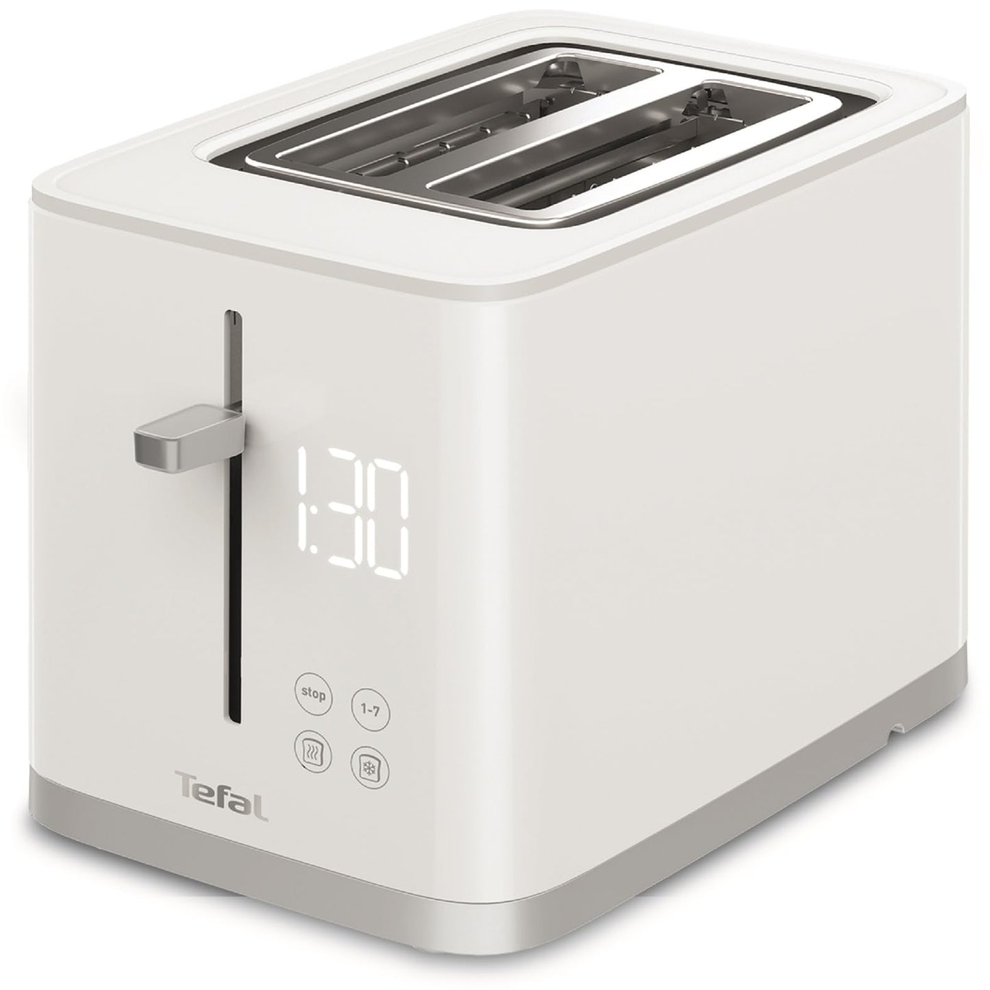 Tefal TT6931 Sense tosteris | 7 brūnināšanas līmeņi | Digitālais displejs | Atpakaļskaitīšana | Uzkarsēšana/atsaldēšana | Drupu atvilktne | Apturēšanas poga | Balts