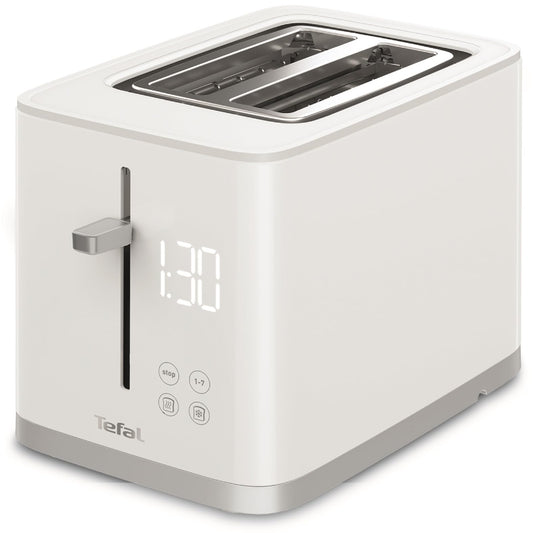 Tefal TT6931 Sense tosteris | 7 brūnināšanas līmeņi | Digitālais displejs | Atpakaļskaitīšana | Uzkarsēšana/atsaldēšana | Drupu atvilktne | Apturēšanas poga | Balts