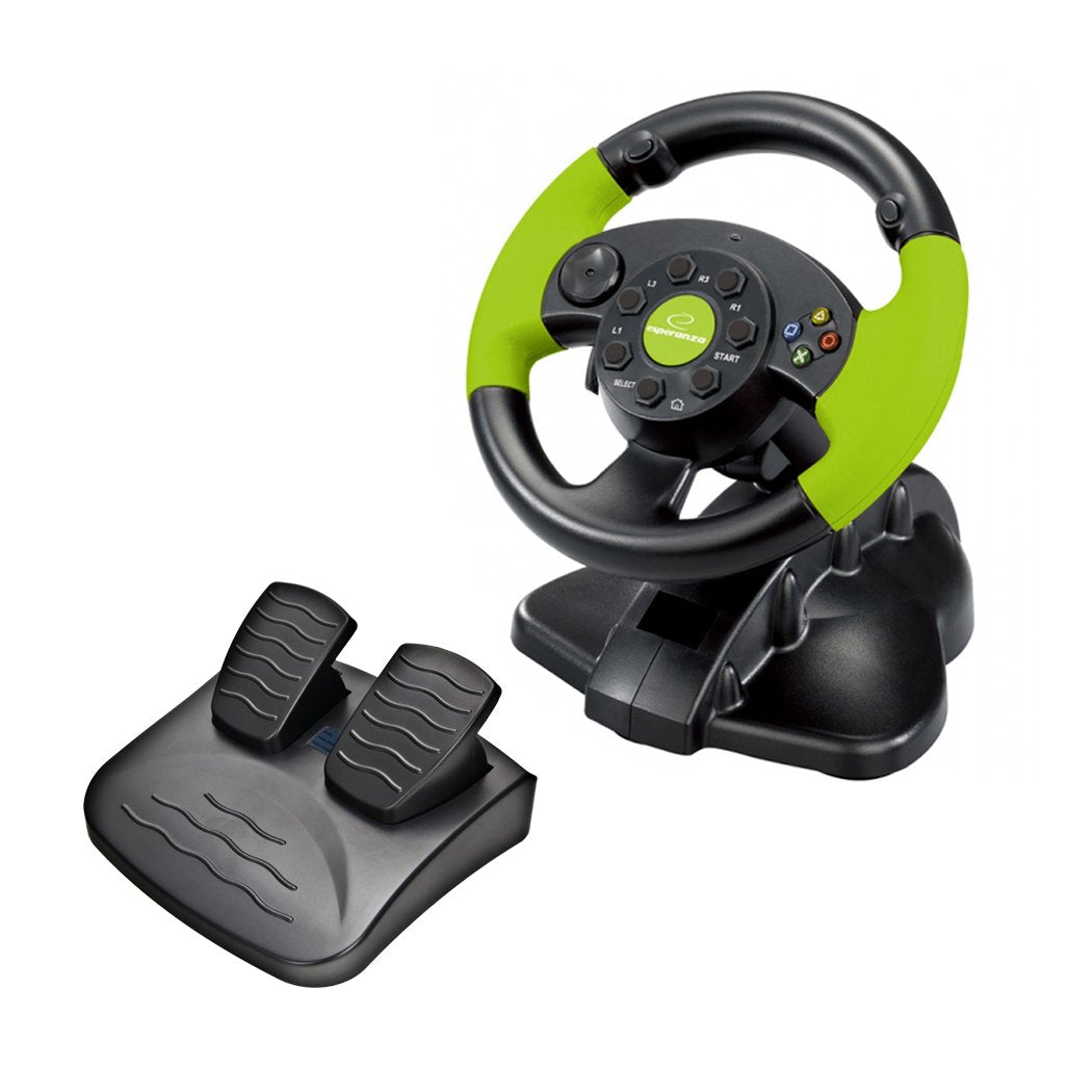 Xbox sacīkšu stūre Esperanza HIGH OCTANE ar pedāļiem, vibrāciju un 13 taustiņiem