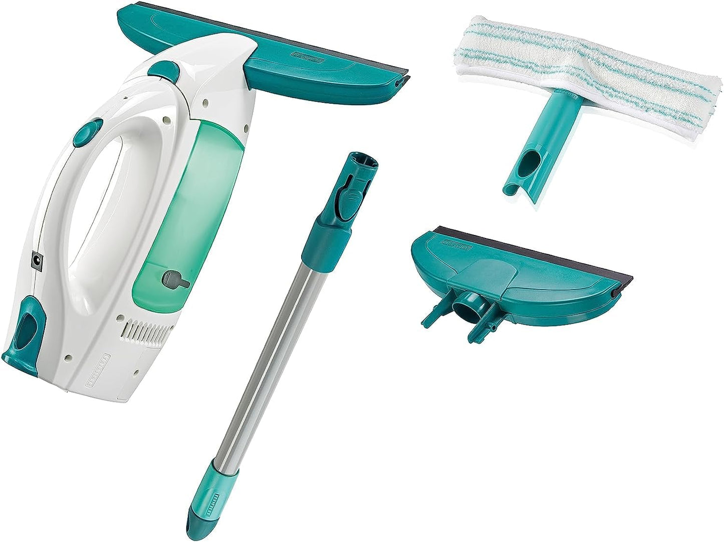 Logu mazgātāja komplekts Leifheit Dry & Clean ar kātu, mazgāšanas uzgali un šauro sprauslu