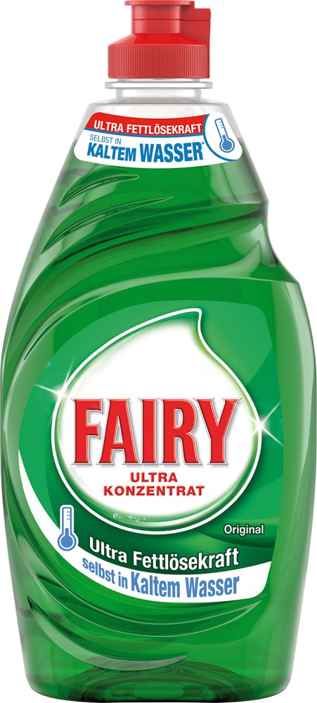 Roku trauku mazgāšanas līdzeklis, Fairy Original Promotion Pack, 3er Pack (6 x 450 ml), īpaši spēcīga tauku noņemšana, arī aukstā ūdenī