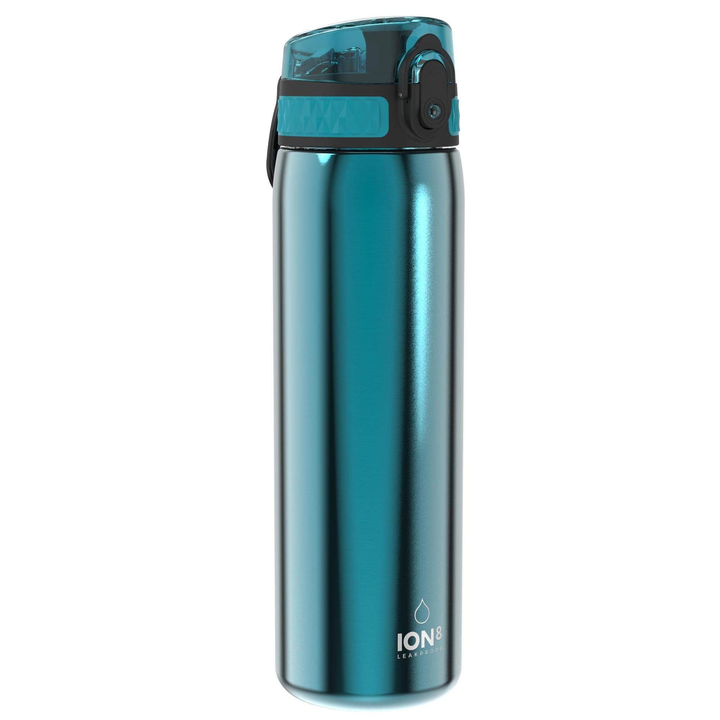 Trink pudele ion8 viegls tērauds, 600 ml, neizolēta, neplūstoša, ar atvēršanu ar vienu roku, droša fiksācija, mazgājama trauku mazgājamā mašīnā, nolokāms vāciņš, pārnēsāšanas rokturis, viegli tīrāma, Aqua