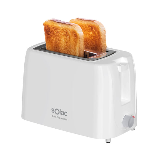 Solac - Mini-toasteris Buon Giorno 750W | 2 slits maizes tosterēšanai | 6 pakāpju brūnināšanas regulators | Pašcentrēšanas sistēma | Izņemama drupaču atvilktne | Kabeļa uzglabāšana