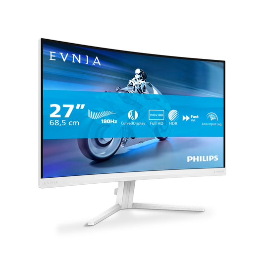 PHILIPS Evnia 27M2C5201L - 27" Full HD curved gaming monitor, 180 Hz, 1 ms, FreeSync Premium, HDR10, Ambiglow, white