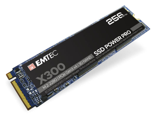 Emtec X300 M.2 SSD Power Pro 256 GB - M.2 2280, NVMe PCIe Gen 3.0 x4, high-speed storage solution.