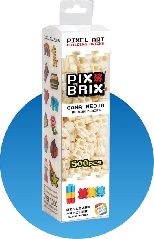 Cefa Toys 57010 PIX Brix Pixel - 500-piece white art set for creative building and design.