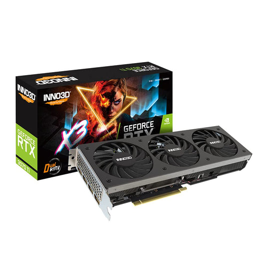 Inno3D GeForce RTX 3070 Ti X3 - 8GB GDDR6X, HDMI, 3 DisplayPorts, high-performance gaming graphics card.