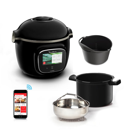 Moulinex Cookeo Touch Wifi Inteliģentais multicooker augstspiediena + kūku forma 18 cm, 6 l, skārienekrāns, 250 iebūvētas receptes, Moulinex YY5297FB lietotne