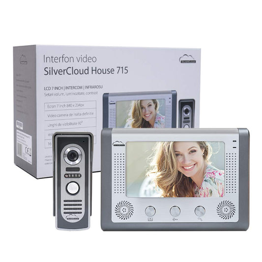 Video interfeiss SilverCloud House 715, 7 collu LCD ekrāns, ārējā kamera, nakts redzamība, elektromagnētiskais izeja
