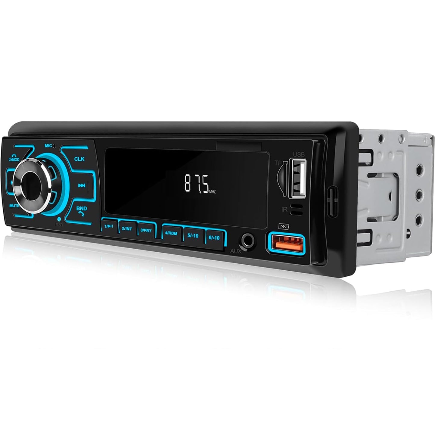 1 din autoradio NHOPEEW ar dubulto Bluetooth, FM uztvērējs, EQ, 7 krāsu fona apgaismojums, U disks/AUX/TF karte, MP3/WMA/WAV/FLAC