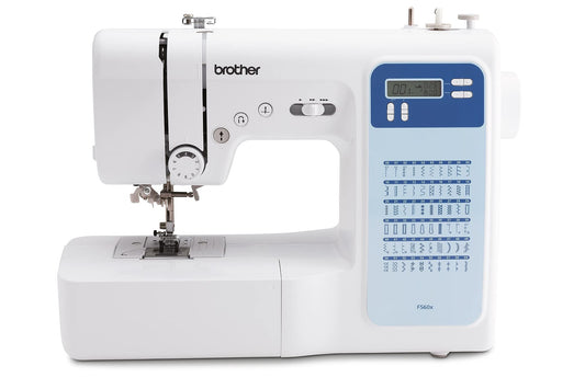 Brother FS60S - White sewing machine, compact design, 49x26.8x40.4 cm, versatile features for all sewing projects.