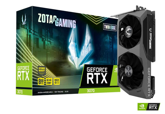 Zotac ZT-A30700E-10PLHR - NVIDIA GeForce RTX 3070, 8 GB GDDR6, Twin Edge design, high-performance gaming graphics card.