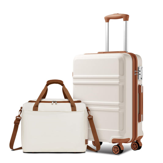 Rokas bagāžas kofera komplekts Kono, 2 daļas, 55cm koferis un Ryanair soma 40x30x20cm, ABS+PC, TSA slēdzene, 4 riteņi
