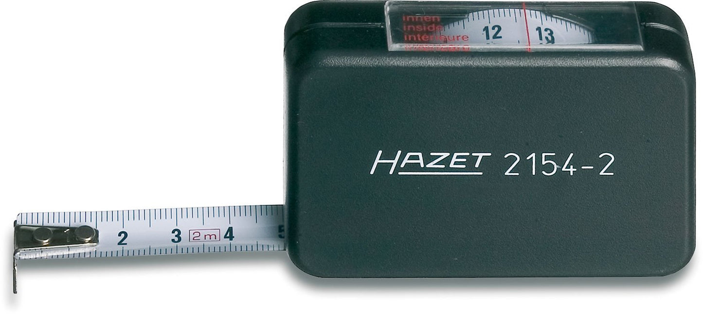 Mērlente HAZET Rollbandmaß 2154-2, 2000 mm, iekšējiem un ārējiem mērījumiem