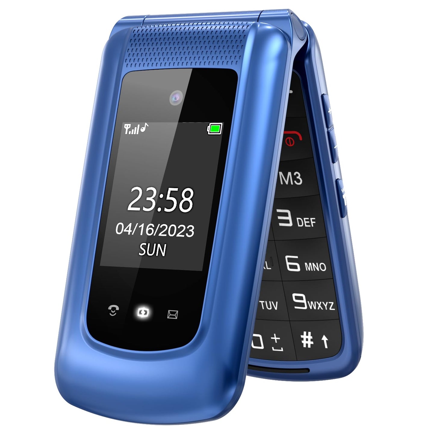 Poga telefonu seniors, uleway salokāmais tālrunis bez līguma, lielas pogas, 2.4+1.7 Zoll