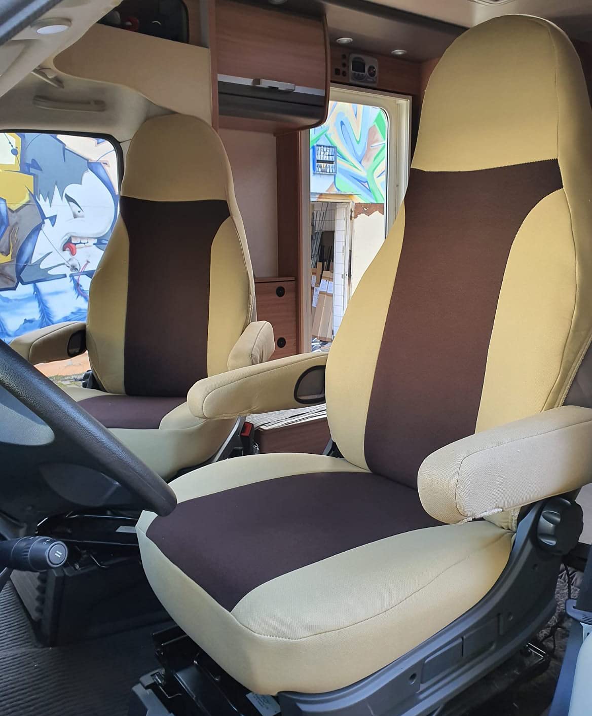 Auto sēdekļu pārvalki BREMER SITZBEZÜGE Wohnmobil_800 830 bēšs/brūns