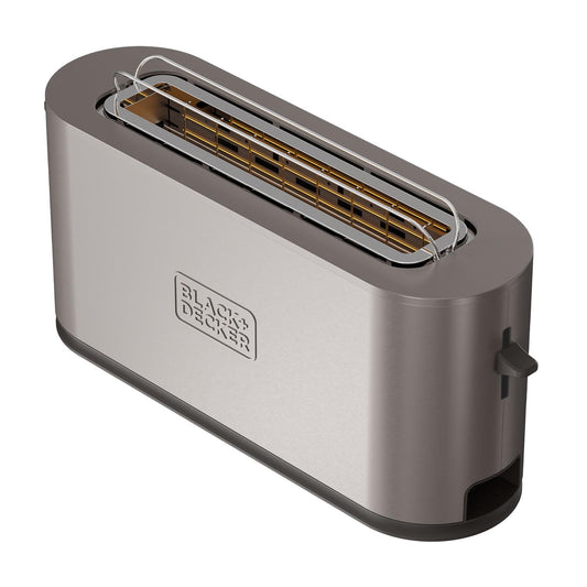 Black+Decker - Toasteris BXTO1002E 1000W | Papildu plats slots 260x42 mm | 7 brūnināšanas līmeņi | 3 funkcijas | Papildu pacelšanas funkcija | Pret slīdēšanas kājas | Drupatu atvilktne