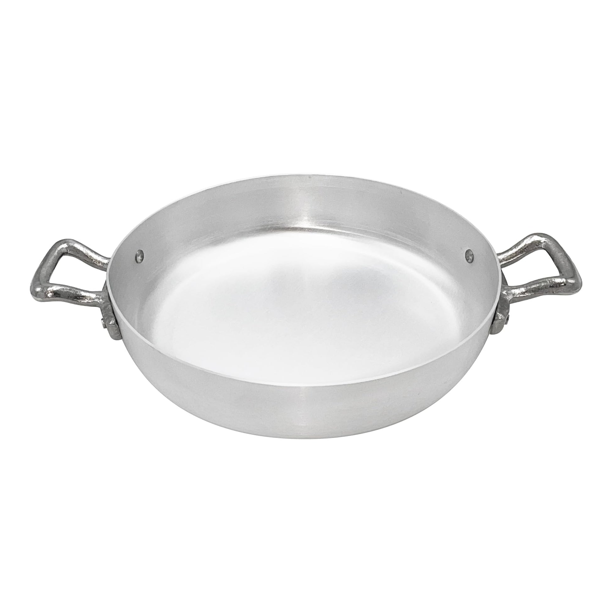 Pentole Bratpfanne - 20 cm aluminum frying pan with stainless steel handles, silver and black design.