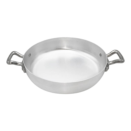 Pentole Bratpfanne - 20 cm aluminum frying pan with stainless steel handles, silver and black design.