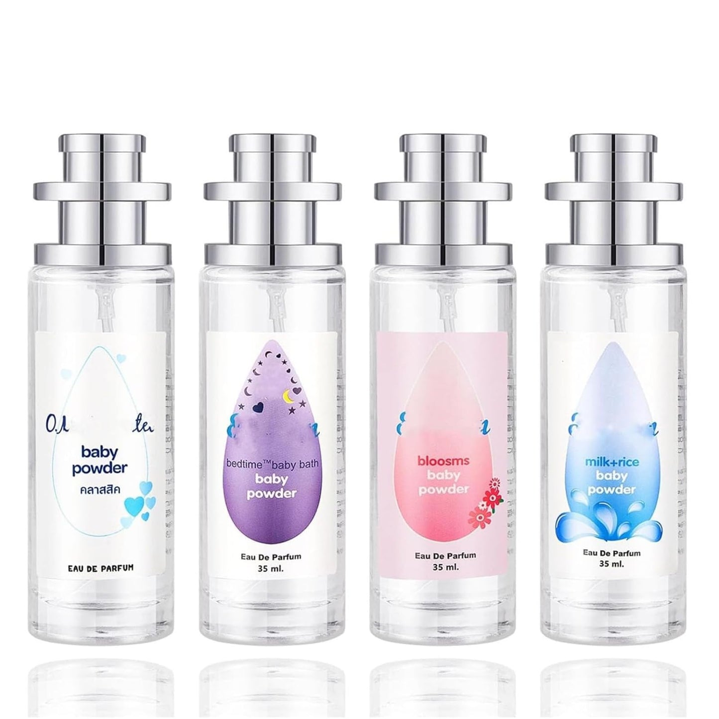 Bērnu pūdera parfīms Ebyveen, ziedu un krēmīgs aromāts, Eau de Parfum, 35 ml, 4 gab.