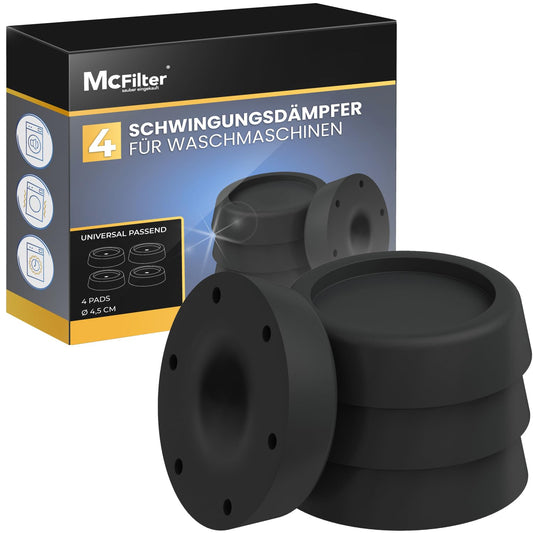 Veļas mazgājamās mašīnas un žāvētāja vibrācijas slāpētāji McFilter, 4 gab., melni