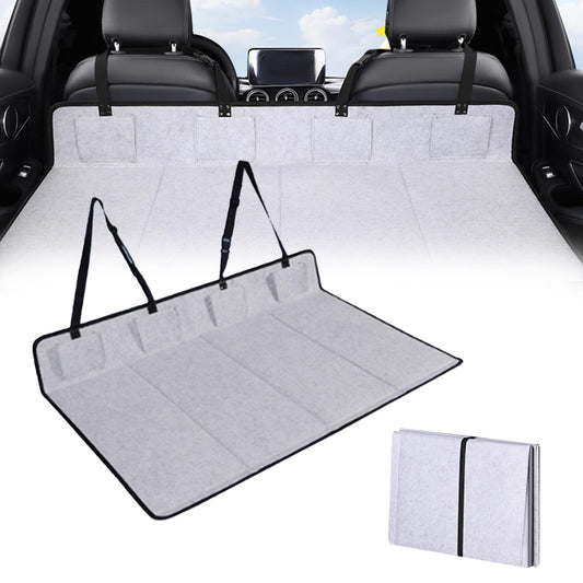 Auto sēdekļa tilts Mocoli, sēdekļa pagarinājums suņiem ar aizsargpārvalku, salokāms, lielākajai daļai auto SUV, gaiši pelēks 125x55x2cm