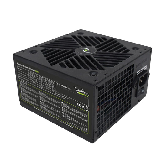 Tecnoware Power Systems - 500W Bronze ATX power supply, quiet 12cm fan, PCI-E, CPU 4+4, SATA, Molex, optimized cable management.