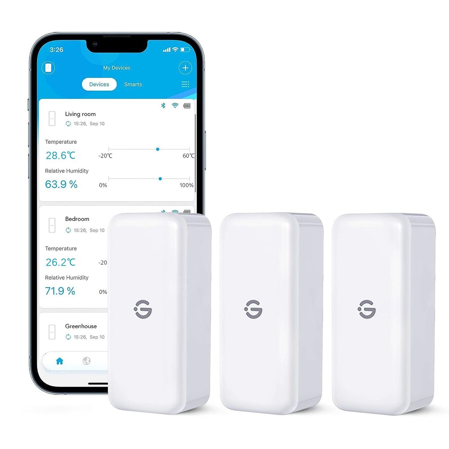 Bluetooth termometrs un higrometrs GoveeLife, mini sensors 1 gab., iekšdarbiem