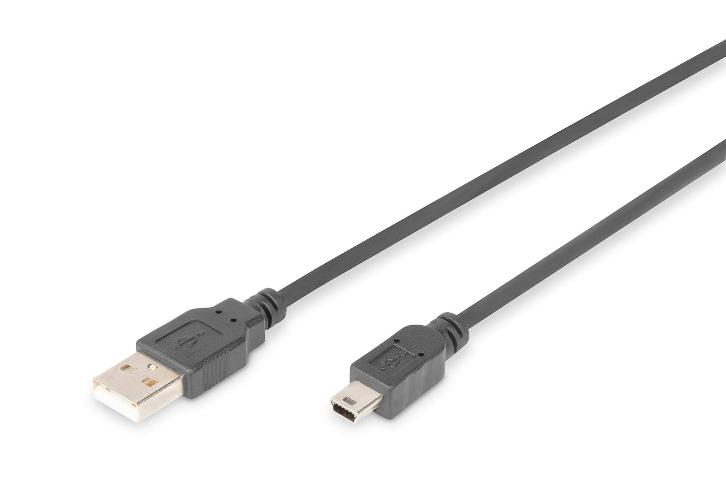 USB 2.0 kabelis DIGITUS – 1 m – USB A uz Mini B (5 pin) – 480 Mbit/s