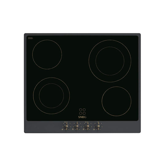 SMEG keramikas plīts virsma COLONIALE - P864AO, melna/anthracite