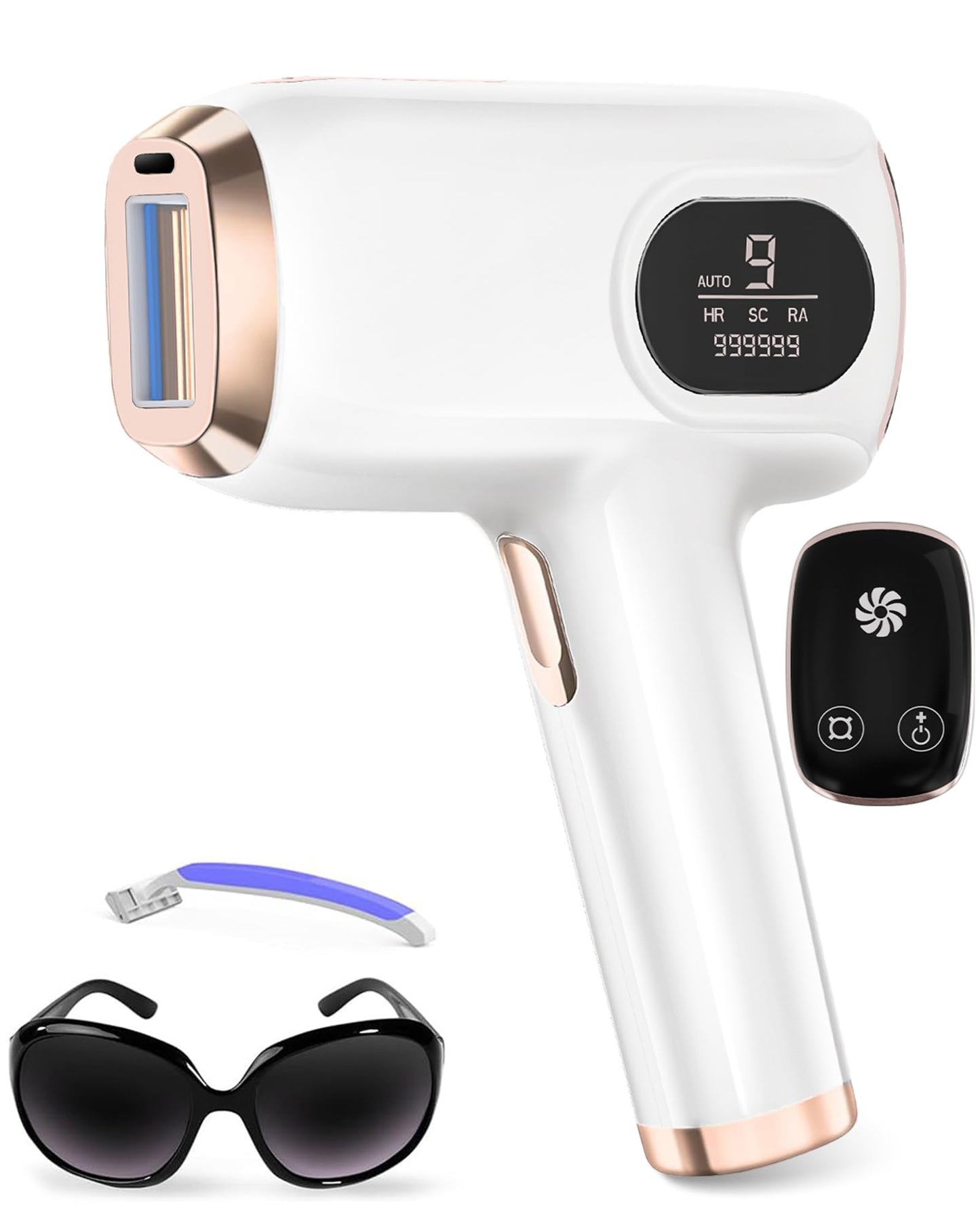 IPL fotoepilators matu noņemšanai ar 3 uzlabotiem režīmiem HR/SR/HR+, 9 enerģijas līmeņiem un 999,999 gaismas impulsiem vīriešiem un sievietēm sejai un ķermenim